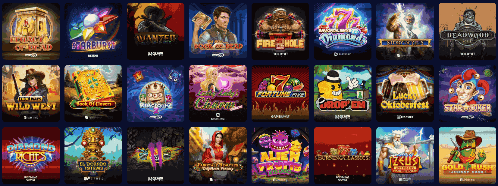Populaire spellen bij Boomsbet